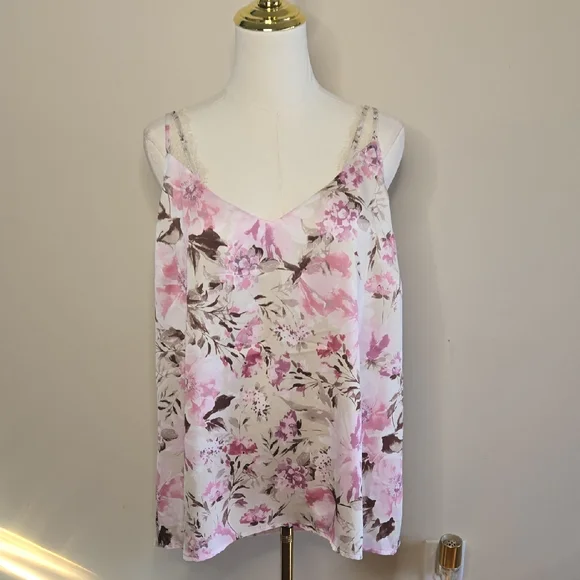 Express Floral Lace Cami XL Cottagecore Coquette Feminine Romantic Top Camisole - Picture 2 of 11